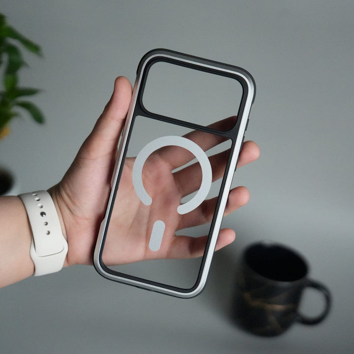 FRATO iPhone 17 Series iPhone 17 Pro Max Transparent MagSafe Bumper Case | Metal Frame Shockproof Cover | Slim Crystal Clear Back