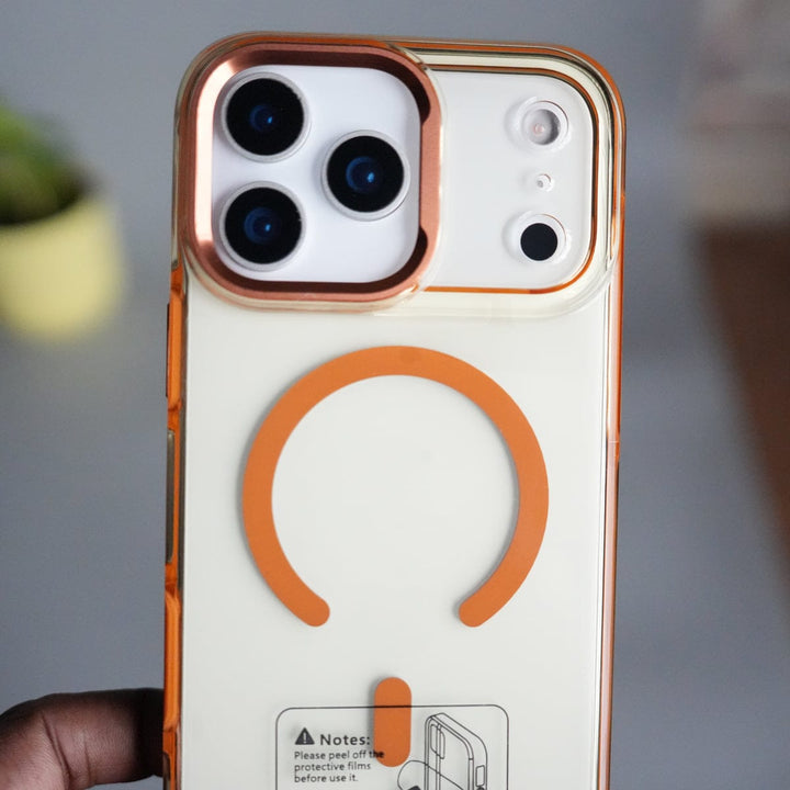 FRATO iPhone 17 Series iPhone 17 Pro Max Transparent MagSafe Case with Metal Camera Frame | Crystal Clear Back Cover