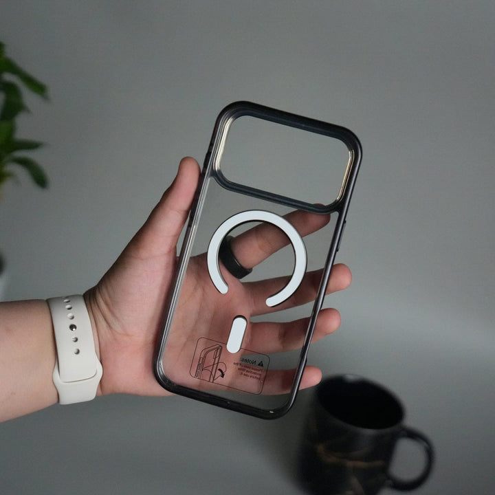 FRATO iPhone 17 Series iPhone 17 Pro Max Transparent Side Chrome Electroplated Plated Magnetic Clear Back Case Covers