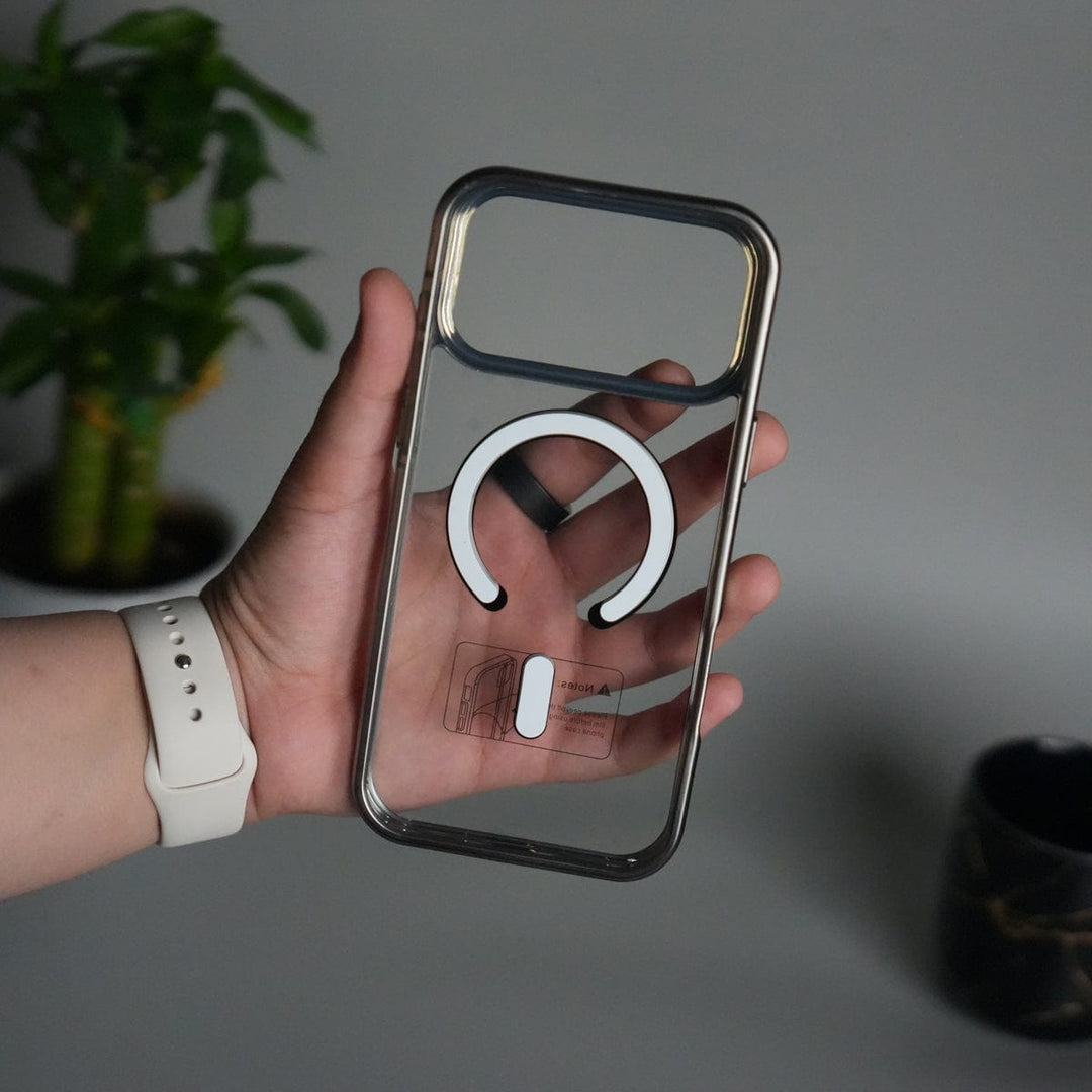 FRATO iPhone 17 Series iPhone 17 Pro Max Transparent Side Chrome Electroplated Plated Magnetic Clear Back Case Covers