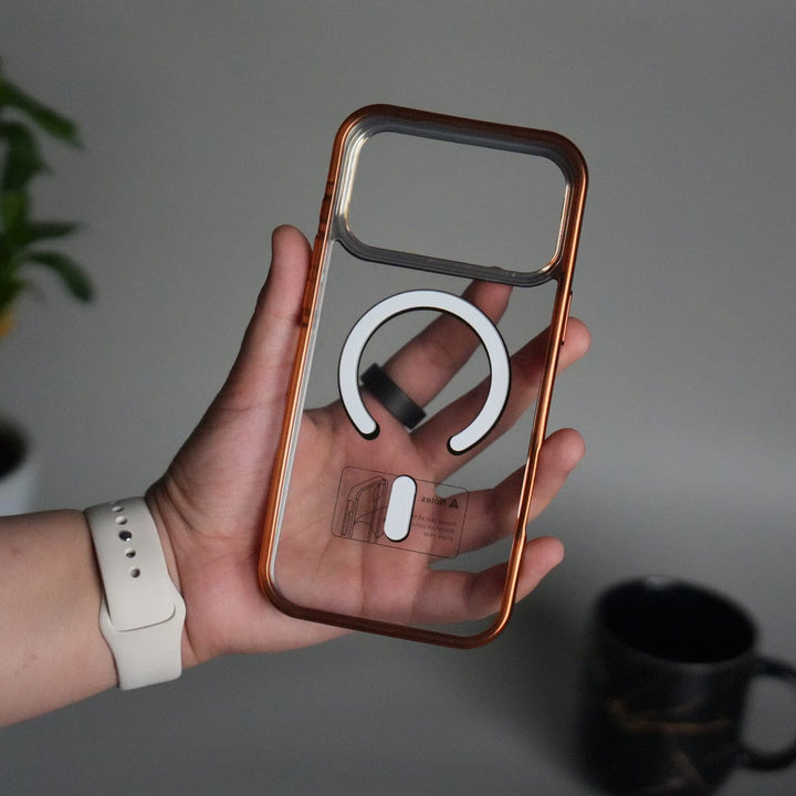 FRATO iPhone 17 Series iPhone 17 Pro Max Transparent Side Chrome Electroplated Plated Magnetic Clear Back Case Covers