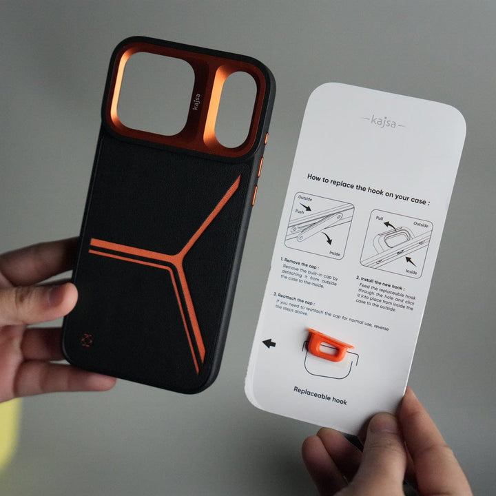 FRATO iPhone 17 Series iPhone 17 Pro Tri-Strike Pattern Leather Case | Premium Luxury Back Cover with Metal Camera Frame