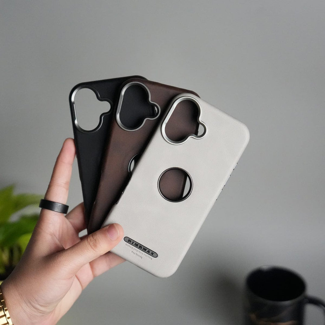 FRATO iPhone 17 Series iPhone 17 PU Leather Logo Cut MagSafe Case | Metal Camera Frame with Premium Finish