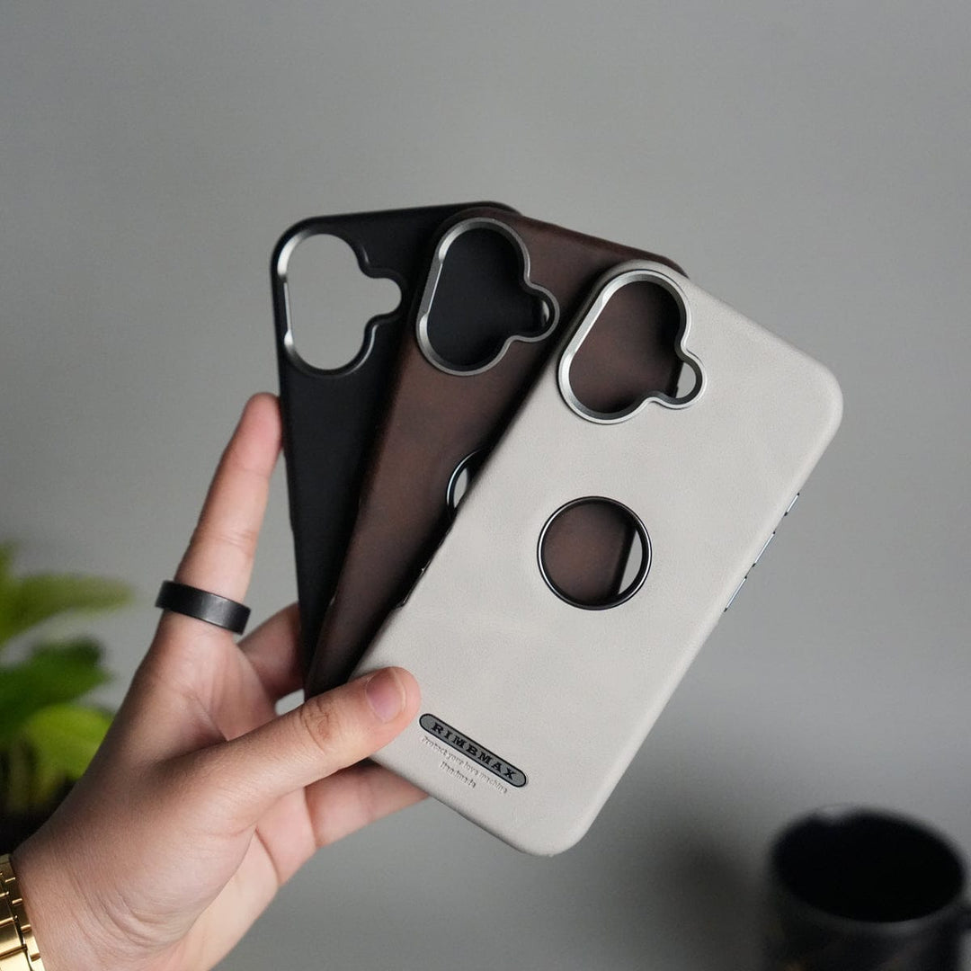 FRATO iPhone 17 Series iPhone 17 PU Leather Logo Cut MagSafe Case | Metal Camera Frame with Premium Finish