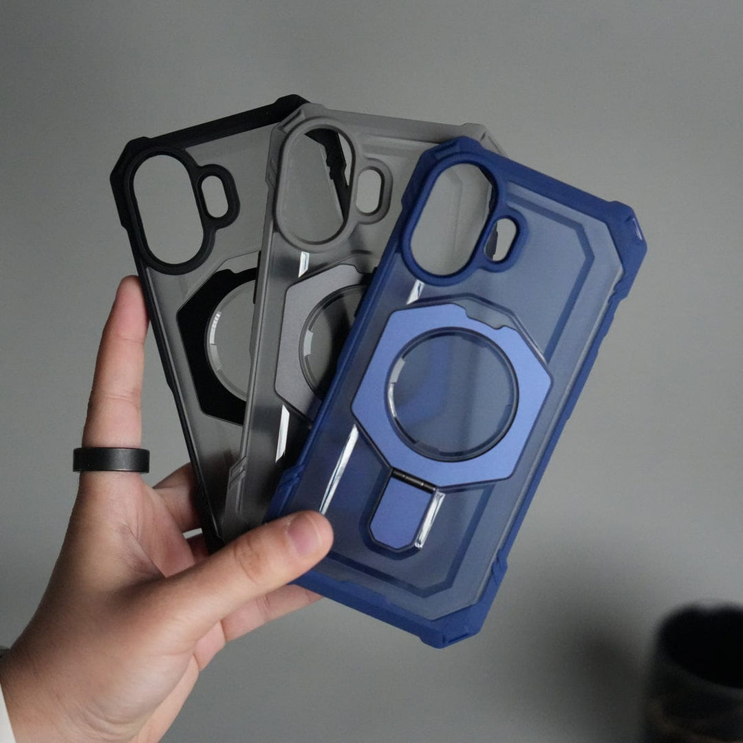 FRATO iPhone 17 Series iPhone 17 – Rugged Armor MagSafe Case with Metal Kickstand