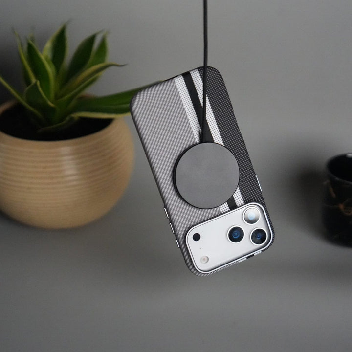 FRATO iPhone 17 Series iPhone 17 Series Carbon Fiber Texture Aramid Design Hard Pc MagSafe Cover | Stripe Design