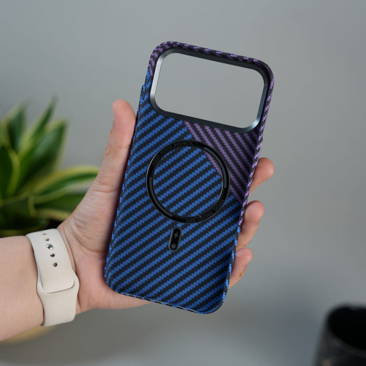 FRATO iPhone 17 Series iPhone 17 Series Carbon Fiber Texture Design Hard Pc MagSafe Case Cover BluePurple Design