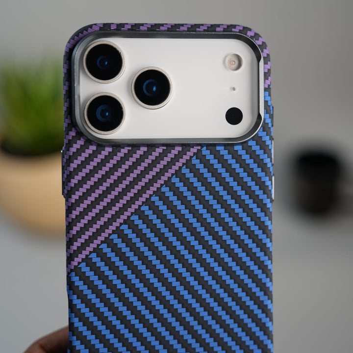 FRATO iPhone 17 Series iPhone 17 Series Carbon Fiber Texture Design Hard Pc MagSafe Case Cover BluePurple Design