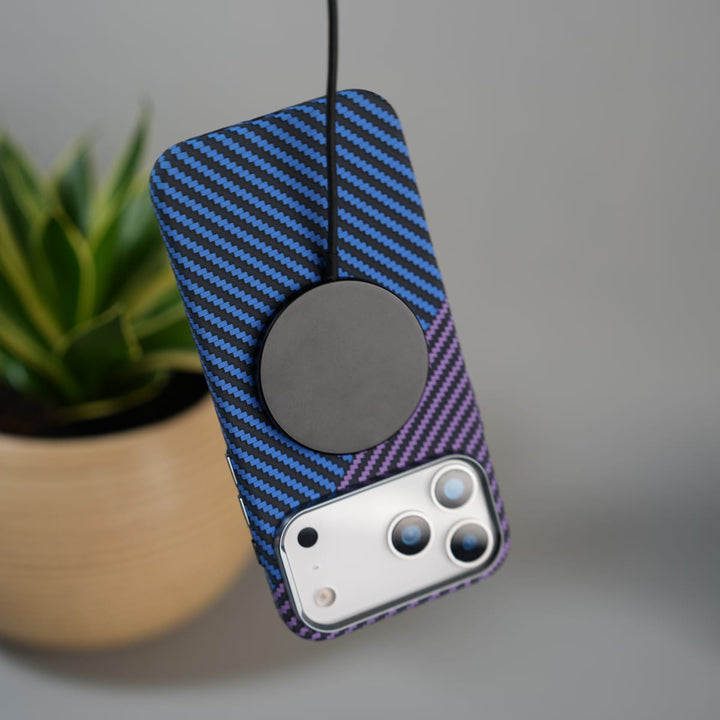 FRATO iPhone 17 Series iPhone 17 Series Carbon Fiber Texture Design Hard Pc MagSafe Case Cover BluePurple Design