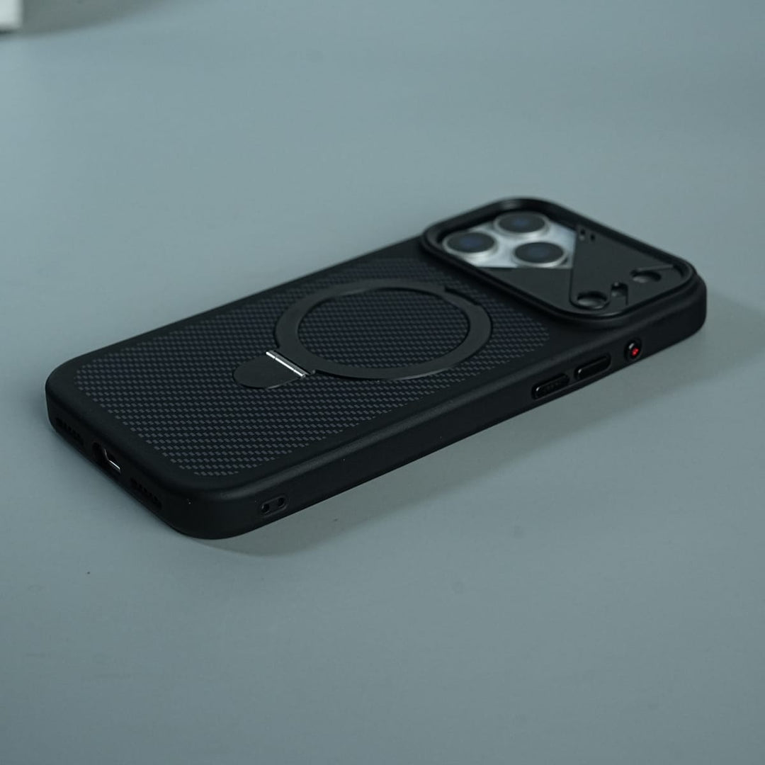 FRATO iPhone 17 Series iPhone 17 Series Carbon Fiber Texture Ring Stand Protective Case Cover