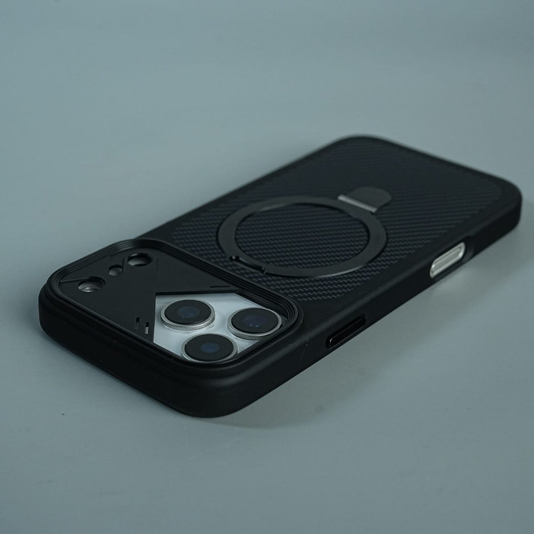 FRATO iPhone 17 Series iPhone 17 Series Carbon Fiber Texture Ring Stand Protective Case Cover