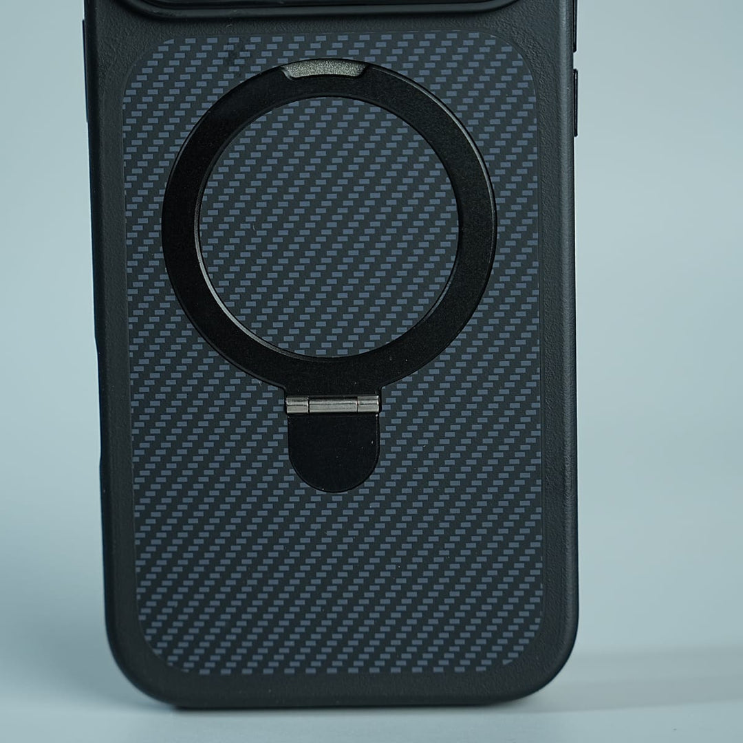FRATO iPhone 17 Series iPhone 17 Series Carbon Fiber Texture Ring Stand Protective Case Cover
