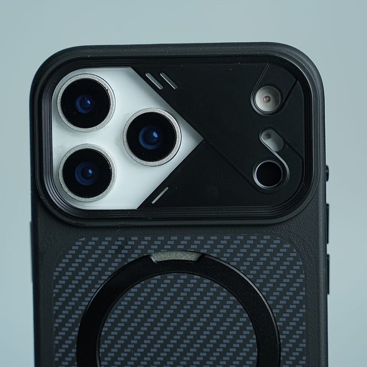 FRATO iPhone 17 Series iPhone 17 Series Carbon Fiber Texture Ring Stand Protective Case Cover