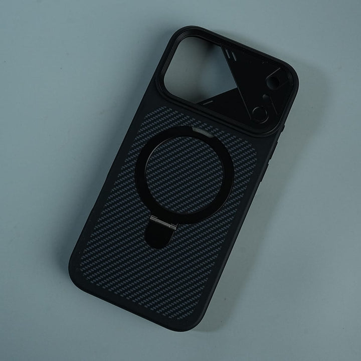 FRATO iPhone 17 Series iPhone 17 Series Carbon Fiber Texture Ring Stand Protective Case Cover