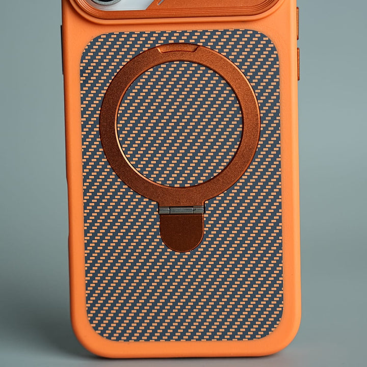 FRATO iPhone 17 Series iPhone 17 Series Carbon Fiber Texture Ring Stand Protective Case Cover