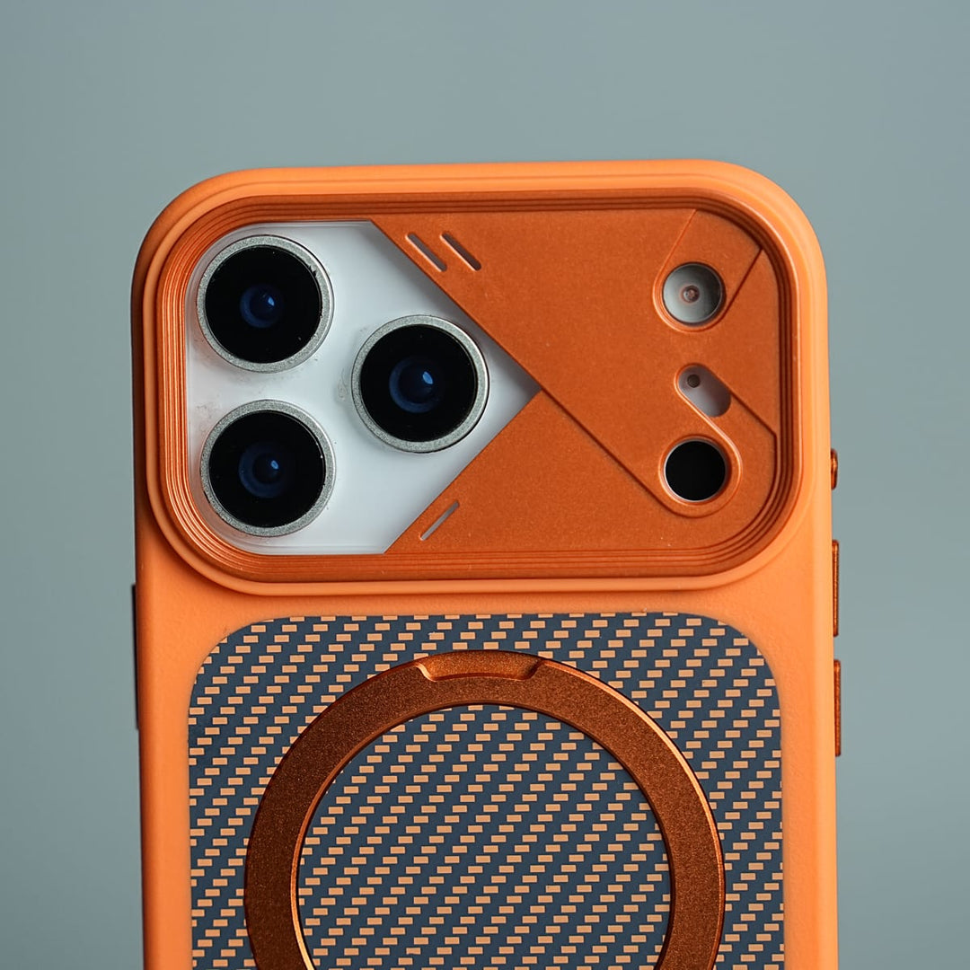 FRATO iPhone 17 Series iPhone 17 Series Carbon Fiber Texture Ring Stand Protective Case Cover