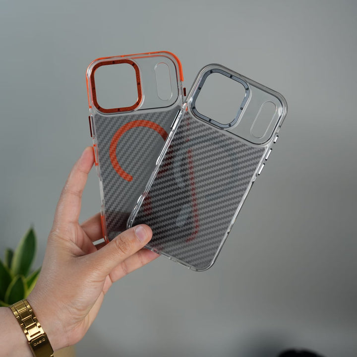 FRATO iPhone 17 Series iPhone 17 Series Carbon Texture Transparent Metal Camera Ring MagSafe Cover