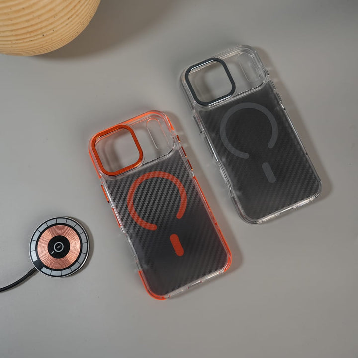 FRATO iPhone 17 Series iPhone 17 Series Carbon Texture Transparent Metal Camera Ring MagSafe Cover