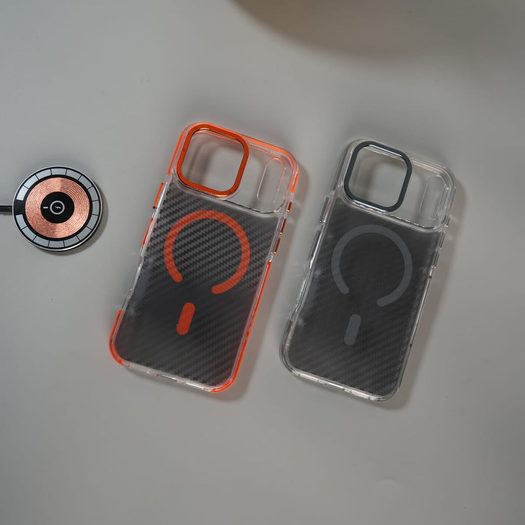 FRATO iPhone 17 Series iPhone 17 Series Carbon Texture Transparent Metal Camera Ring MagSafe Cover
