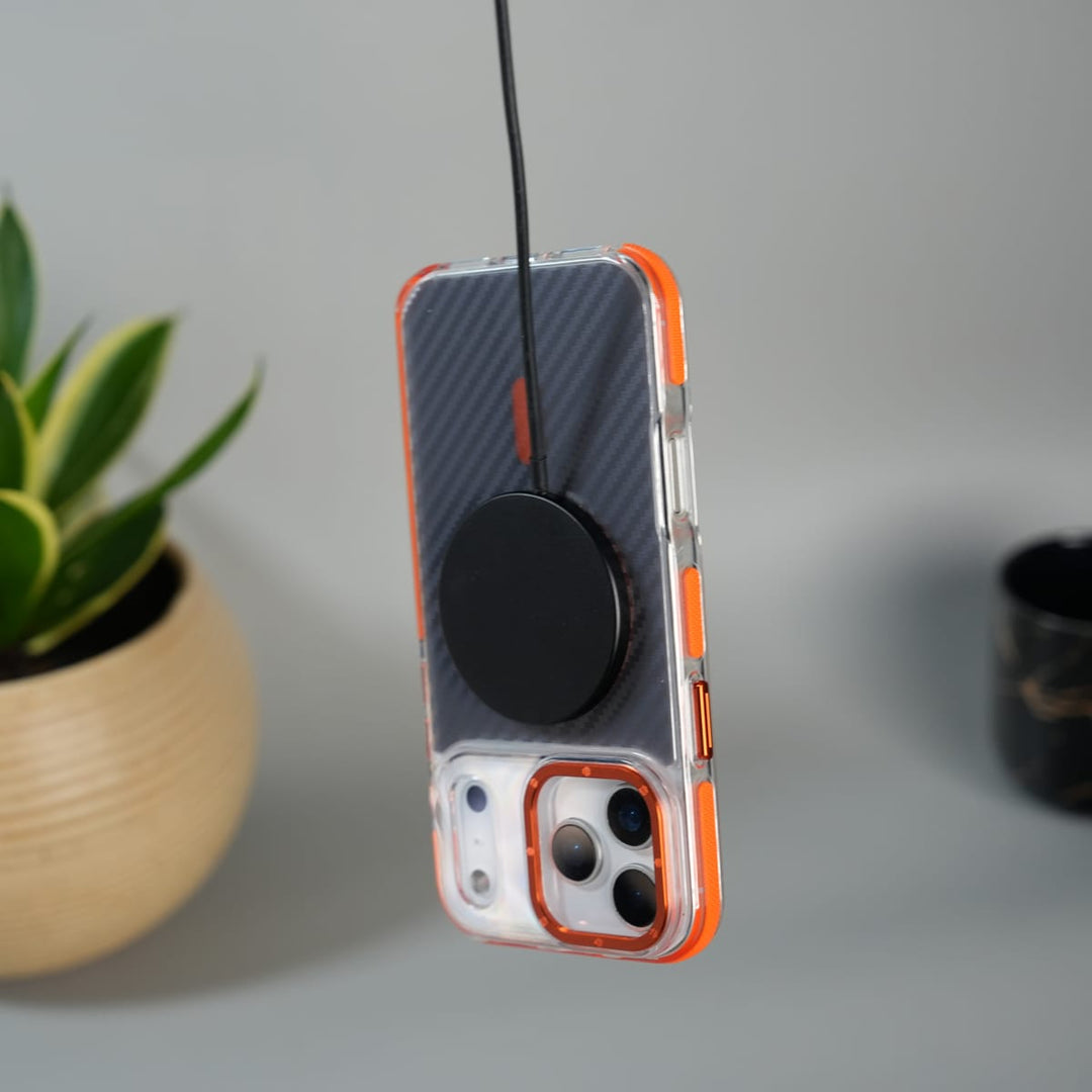 FRATO iPhone 17 Series iPhone 17 Series Carbon Texture Transparent Metal Camera Ring MagSafe Cover