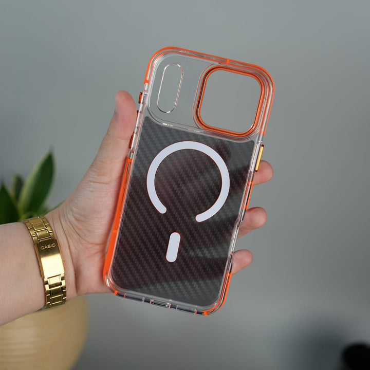 FRATO iPhone 17 Series iPhone 17 Series Carbon Texture Transparent Metal Camera Ring MagSafe Cover