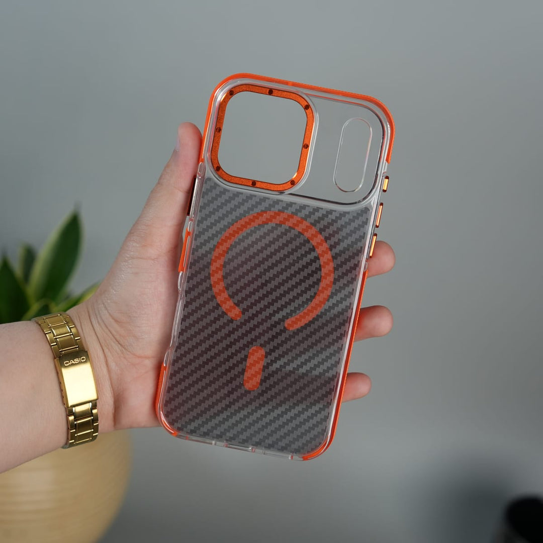 FRATO iPhone 17 Series iPhone 17 Series Carbon Texture Transparent Metal Camera Ring MagSafe Cover