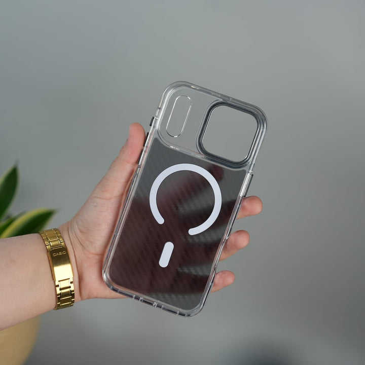 FRATO iPhone 17 Series iPhone 17 Series Carbon Texture Transparent Metal Camera Ring MagSafe Cover
