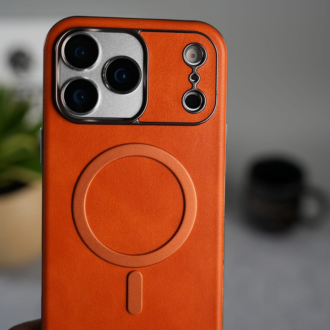 FRATO iPhone 17 Series iPhone 17 Series Elegant Leather Finish Case Cover | Orange