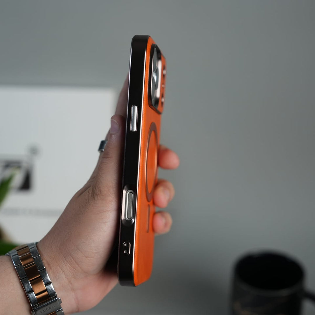 FRATO iPhone 17 Series iPhone 17 Series Elegant Leather Finish Case Cover | Orange