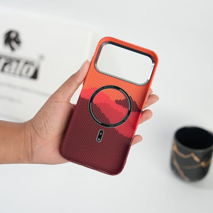 FRATO iPhone 17 Series iPhone 17 Series Fiber Texture Case | Ultra Slim Hard Back Cover | Red Hill