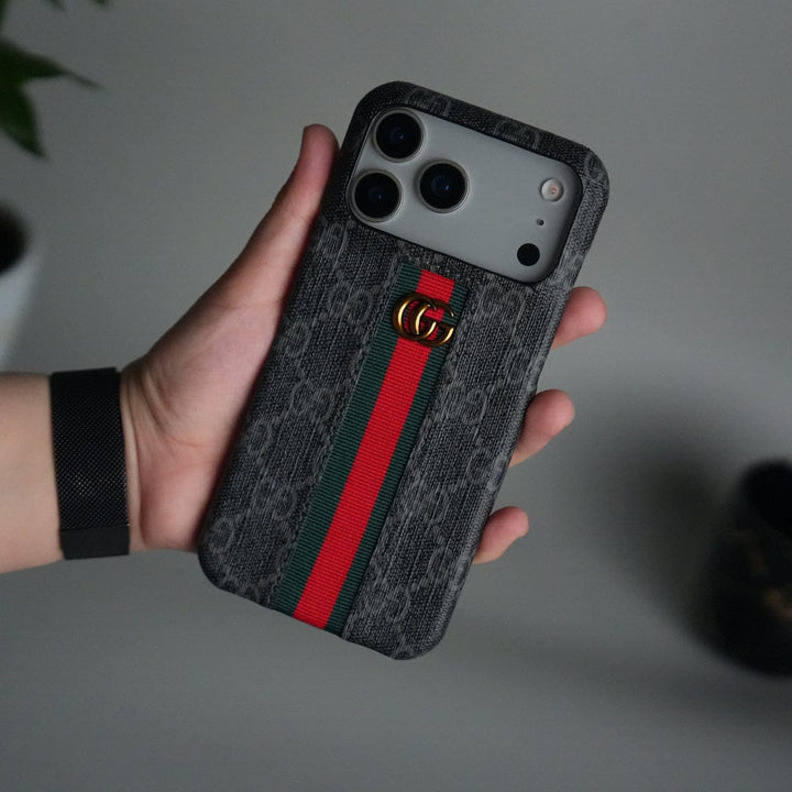 FRATO iPhone 17 Series iPhone 17 Series GG Fashion Green Red Stripe Cover | BLACK