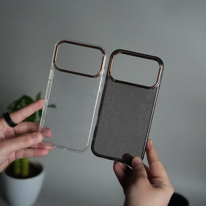 FRATO iPhone 17 Series iPhone 17 Series Glitter Case | Transparent Cover with Sparkle Finish &amp; Metallic Camera Bumper