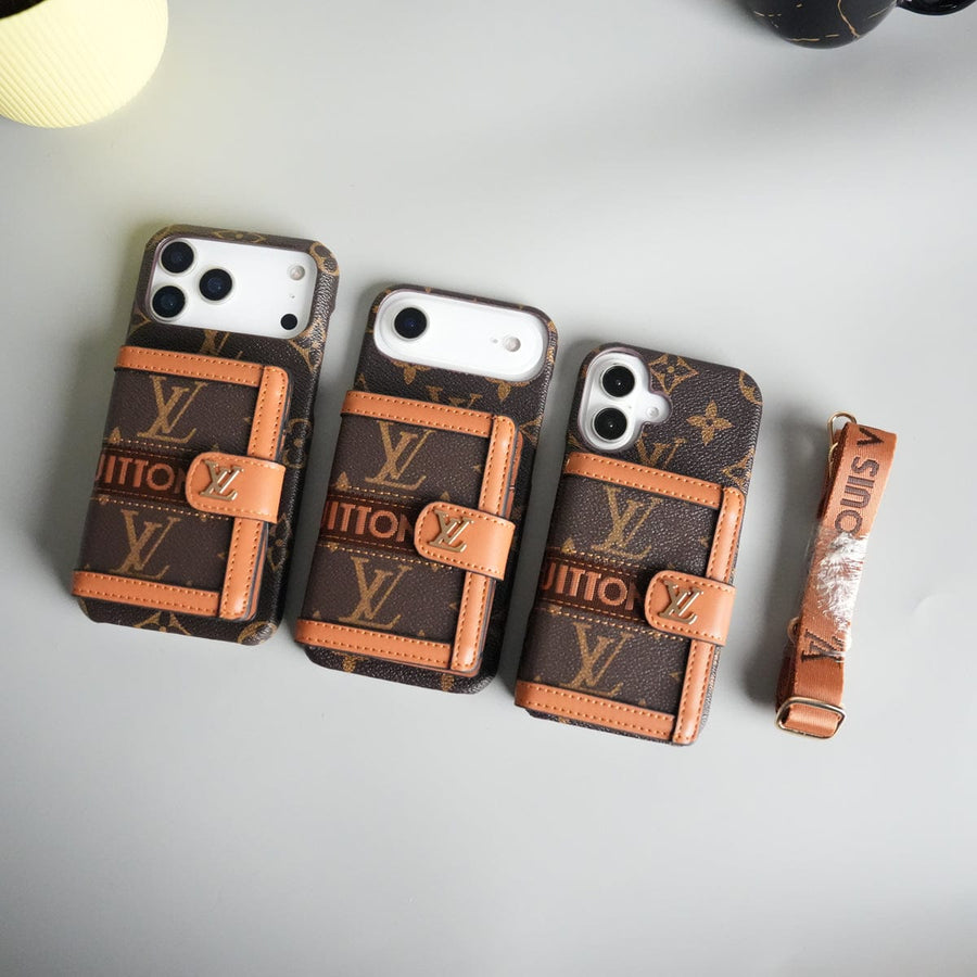FRATO iPhone 17 Series iPhone 17 Series Luxury Brand Cardholder Crossbody Sling Strap Case