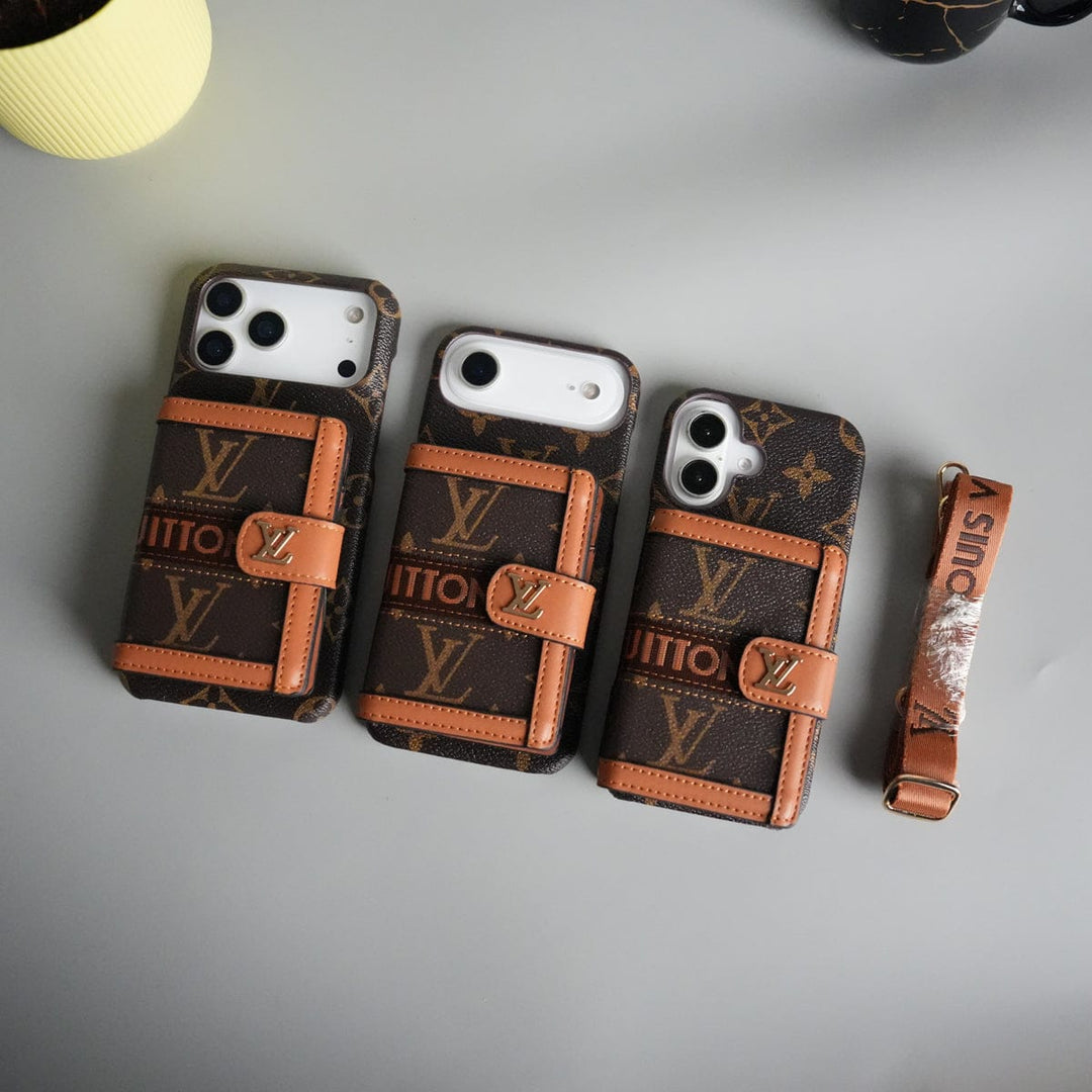 FRATO iPhone 17 Series iPhone 17 Series Luxury Brand Cardholder Crossbody Sling Strap Case