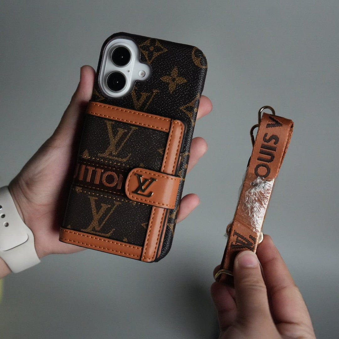 FRATO iPhone 17 Series iPhone 17 Series Luxury Brand Cardholder Crossbody Sling Strap Case
