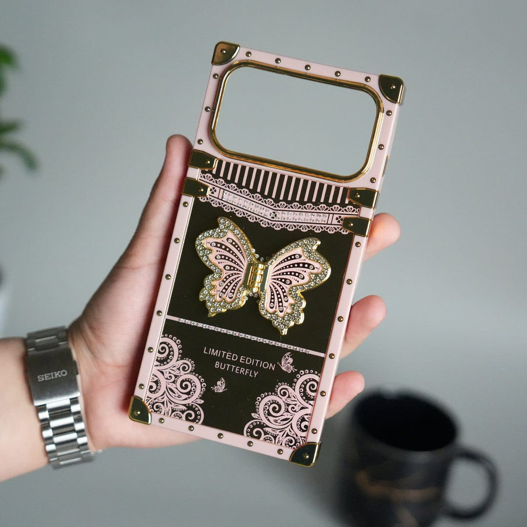 FRATO iPhone 17 Series iPhone 17 Series Luxury Butterfly Case | Trunk Frame Shockproof Cover with 3D Butterfly | Premium Limited Edition Design
