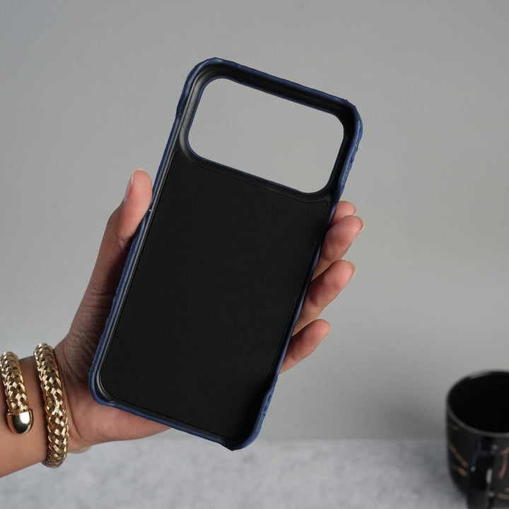 FRATO iPhone 17 Series iPhone 17 Series Luxury CD Full PU Leather Designer Case Cover | Blue
