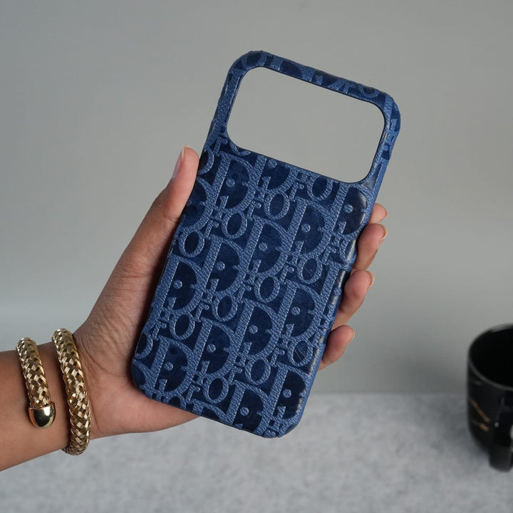FRATO iPhone 17 Series iPhone 17 Series Luxury CD Full PU Leather Designer Case Cover | Blue
