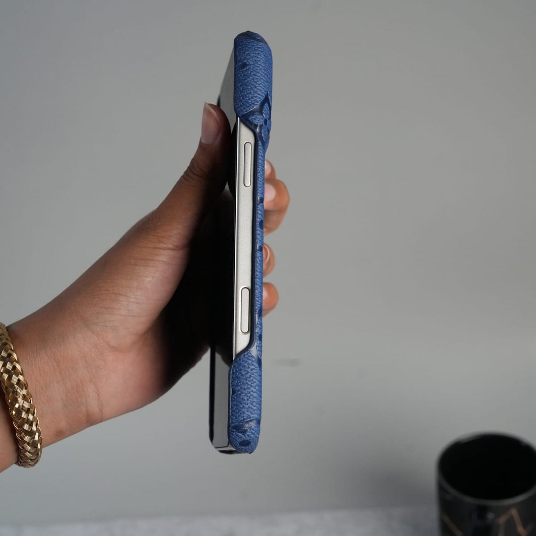 FRATO iPhone 17 Series iPhone 17 Series Luxury Full PU Leather Designer Case Cover | Blue