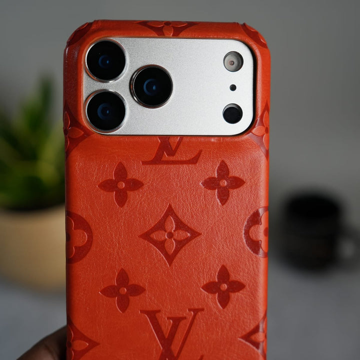 FRATO iPhone 17 Series iPhone 17 Series Luxury Full PU Leather Designer Case Cover | DeepOrange