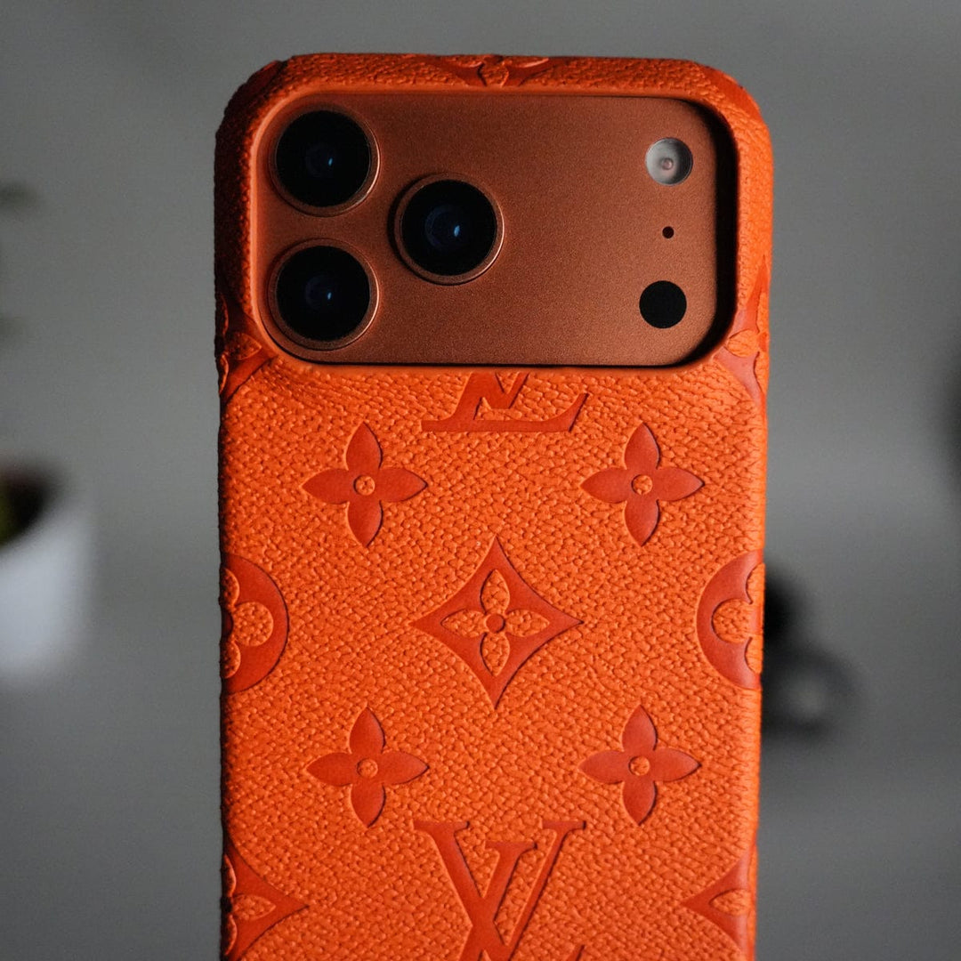 FRATO iPhone 17 Series iPhone 17 Series Luxury Full PU Leather Designer Case Cover | Orange