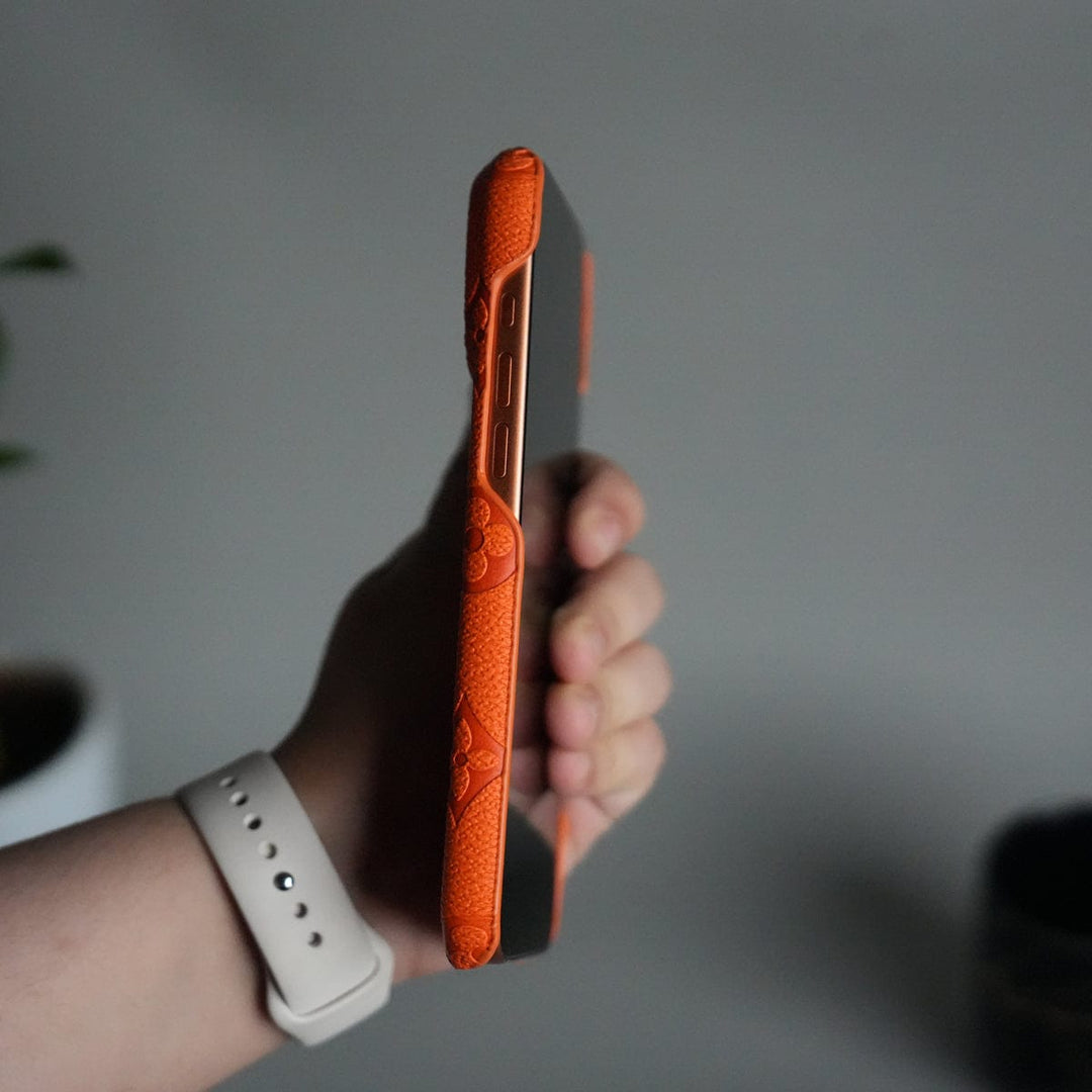 FRATO iPhone 17 Series iPhone 17 Series Luxury Full PU Leather Designer Case Cover | Orange