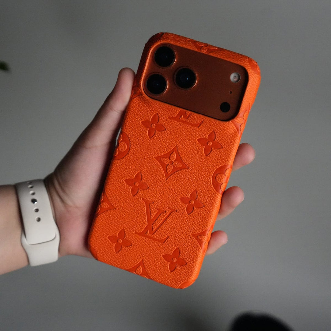 FRATO iPhone 17 Series iPhone 17 Series Luxury Full PU Leather Designer Case Cover | Orange