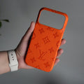 iPhone 17 Series Luxury Full PU Leather Designer Case Cover | Orange