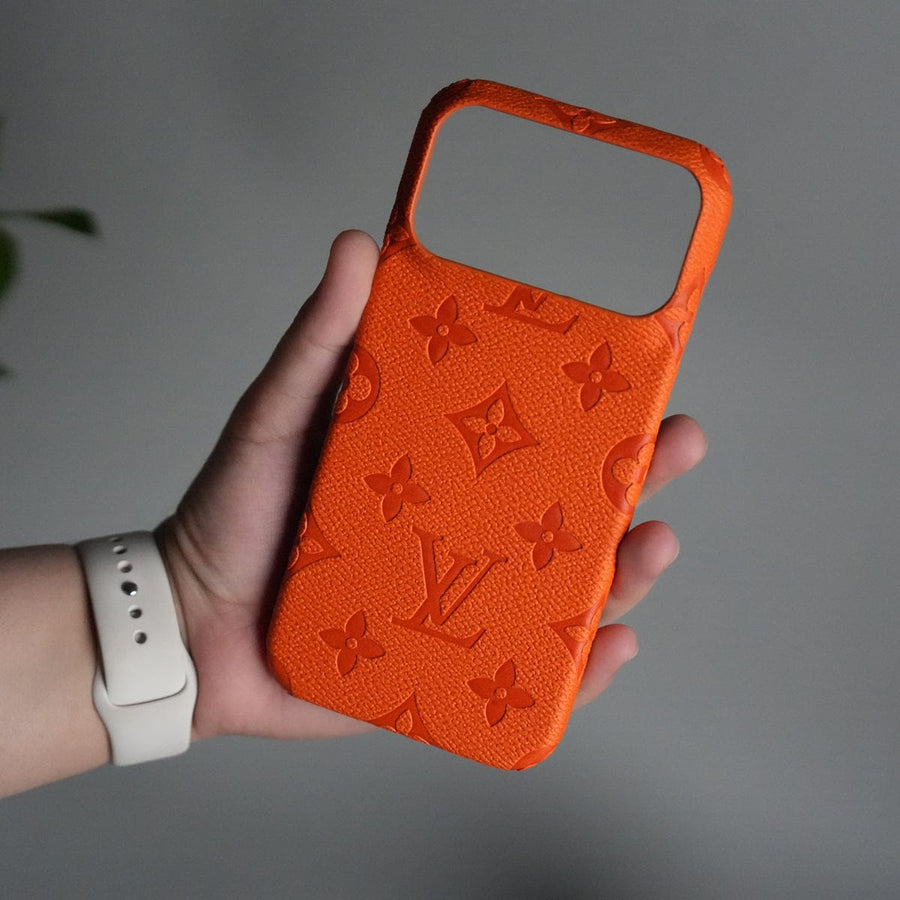 FRATO iPhone 17 Series iPhone 17 Series Luxury Full PU Leather Designer Case Cover | Orange
