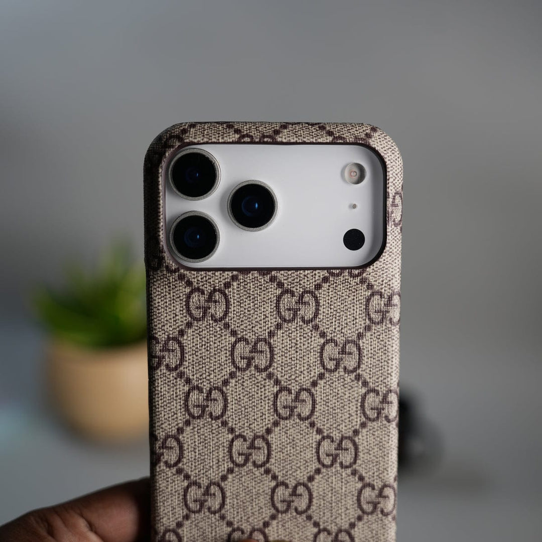 FRATO iPhone 17 Series iPhone 17 Series Luxury GG Pattern Leather Case | Premium Hard Back Cover