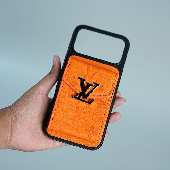 FRATO iPhone 17 Series iPhone 17 Series Luxury Monogram Expandable Card Pocket Case with Detachable Strap
