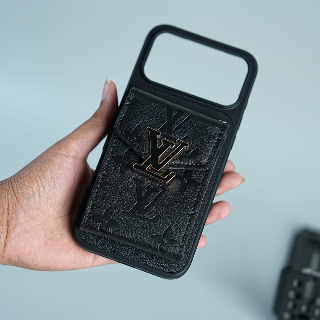 FRATO iPhone 17 Series iPhone 17 Series Luxury Monogram Expandable Card Pocket Case with Detachable Strap