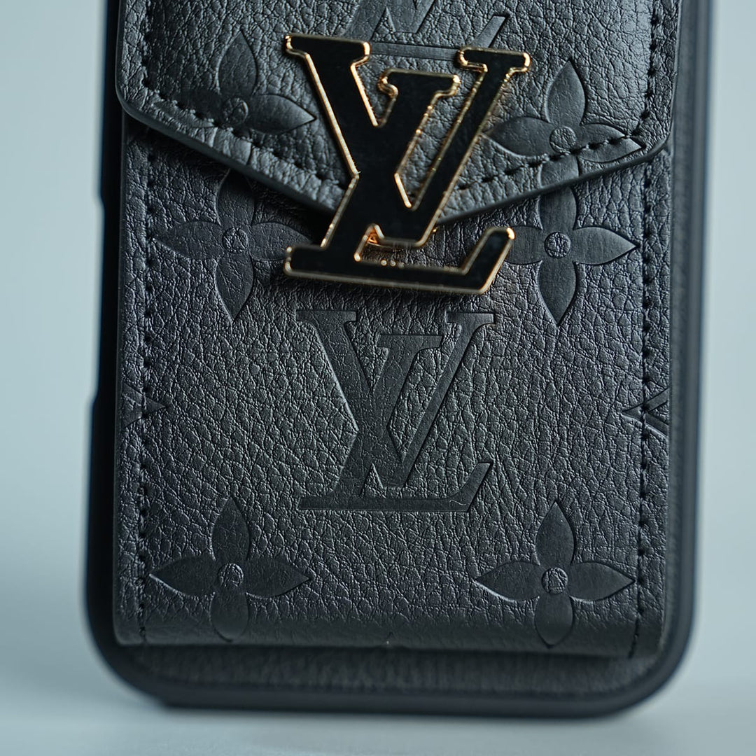 FRATO iPhone 17 Series iPhone 17 Series Luxury Monogram Expandable Card Pocket Case with Detachable Strap