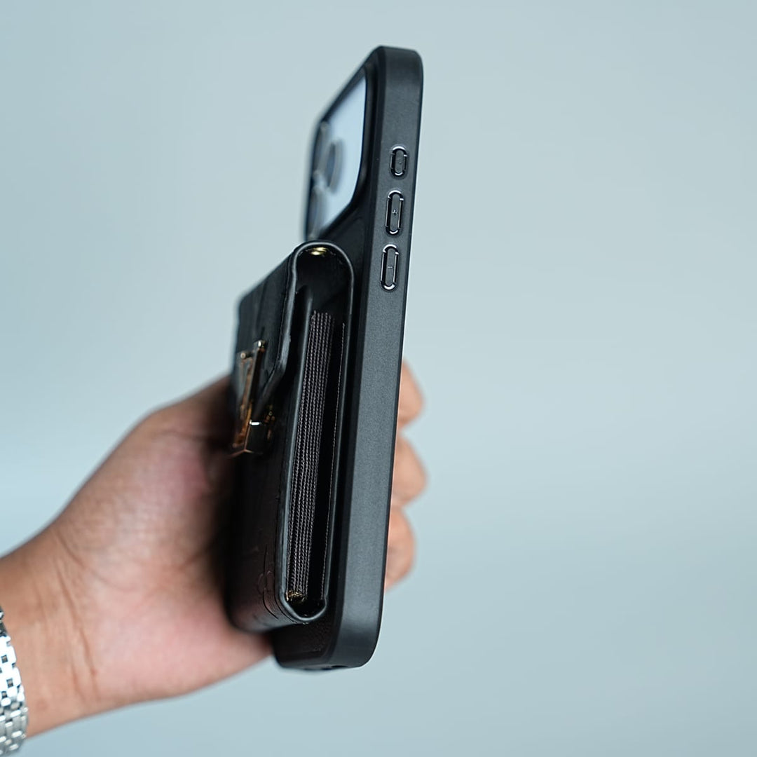 FRATO iPhone 17 Series iPhone 17 Series Luxury Monogram Expandable Card Pocket Case with Detachable Strap